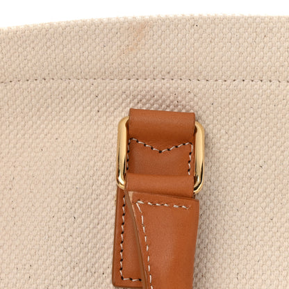 Celine Canvas Calfskin Horizontal Cabas Natural Tan 18 of 20