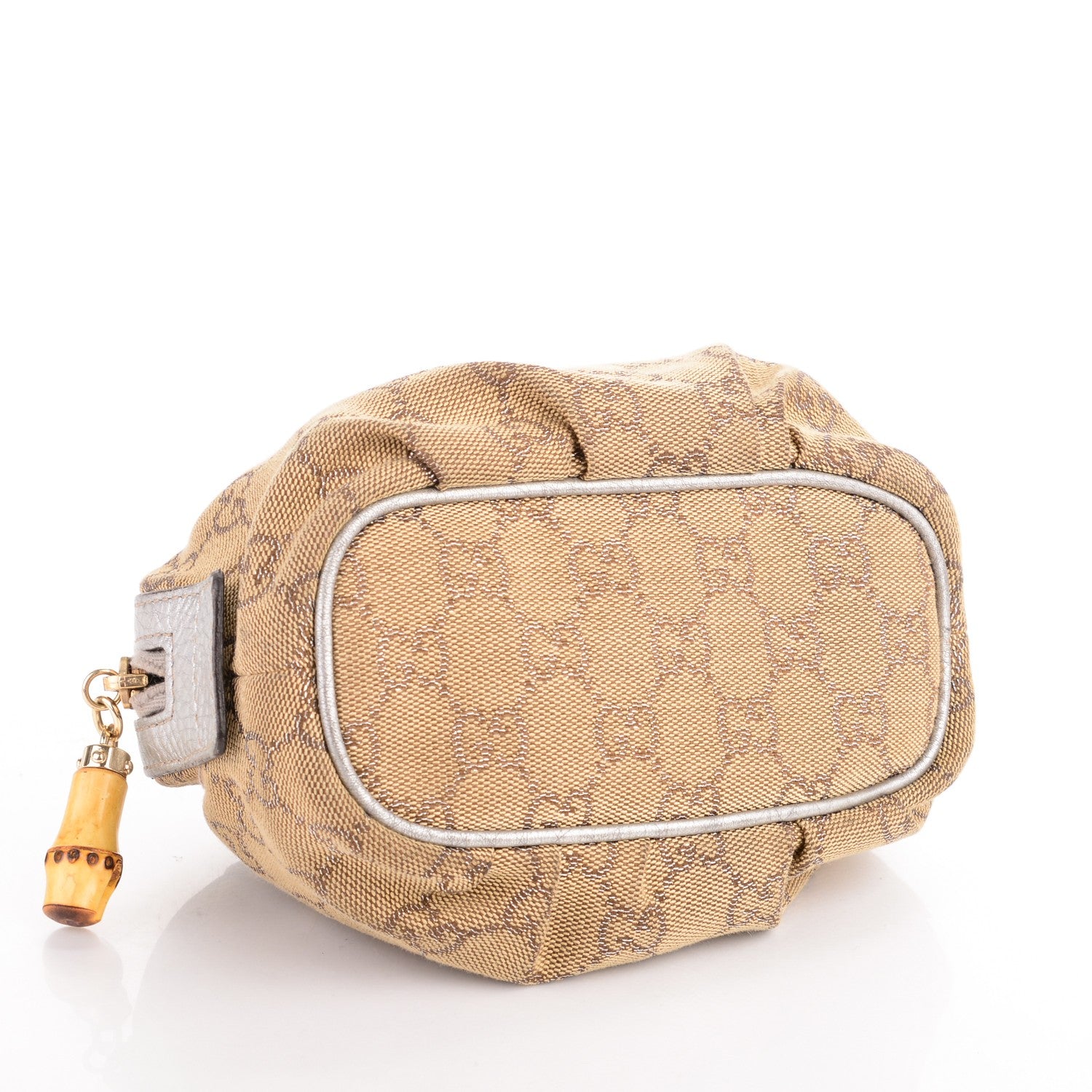 Gucci Monogram Medium Bamboo Cosmetic Case Silver 4 of 6