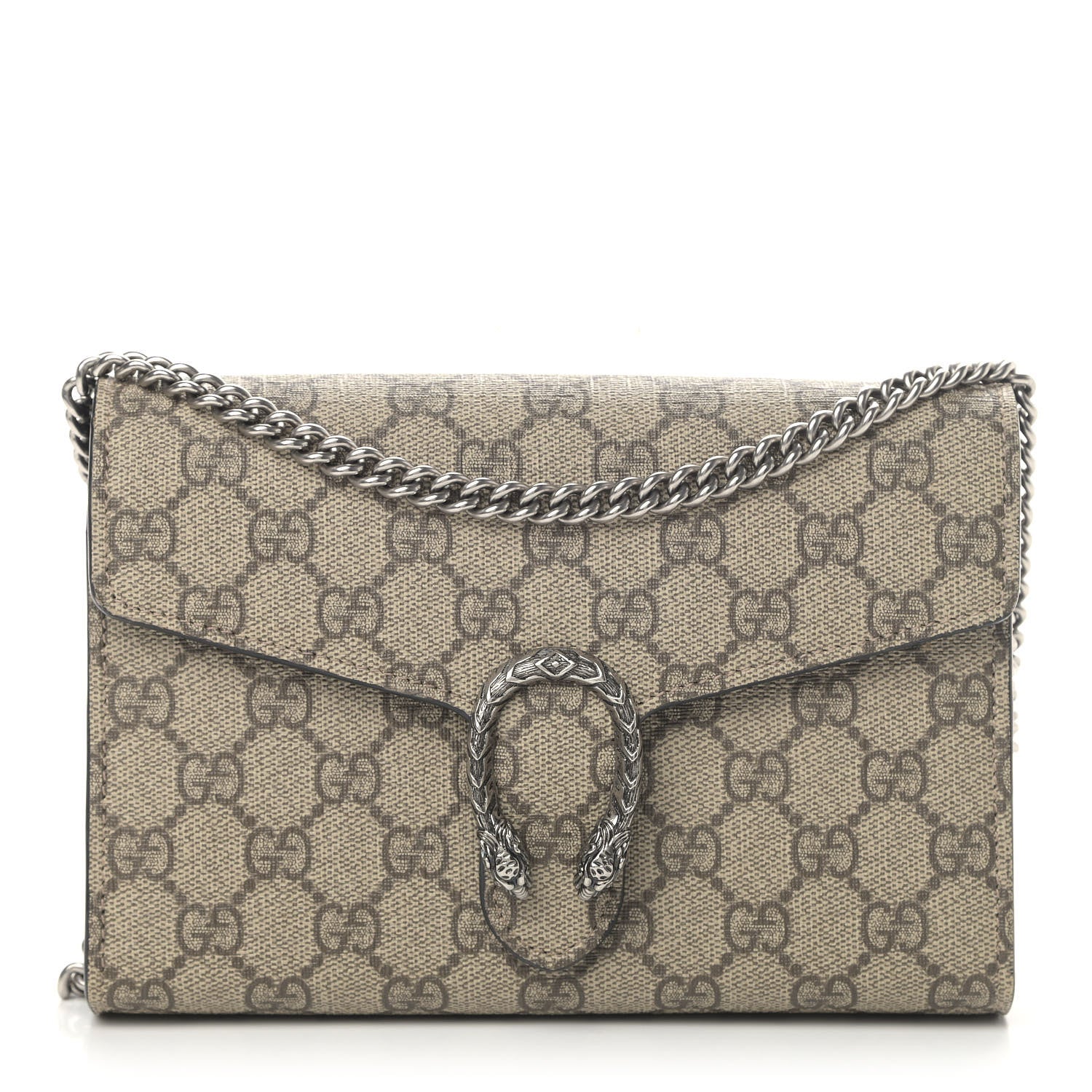 Gucci GG Supreme Monogram Mini Dionysus Chain Wallet Beige Black 1 of 6