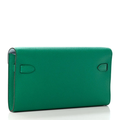Hermes Epsom Kelly Wallet To Go Vert Jade Bleu Brume 2 of 4
