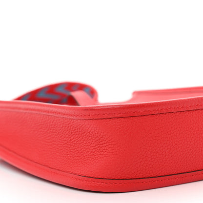 Hermes Taurillon Maurice Evelyne TPM Rouge De Coeur Bleu Du Nord 9 of 10