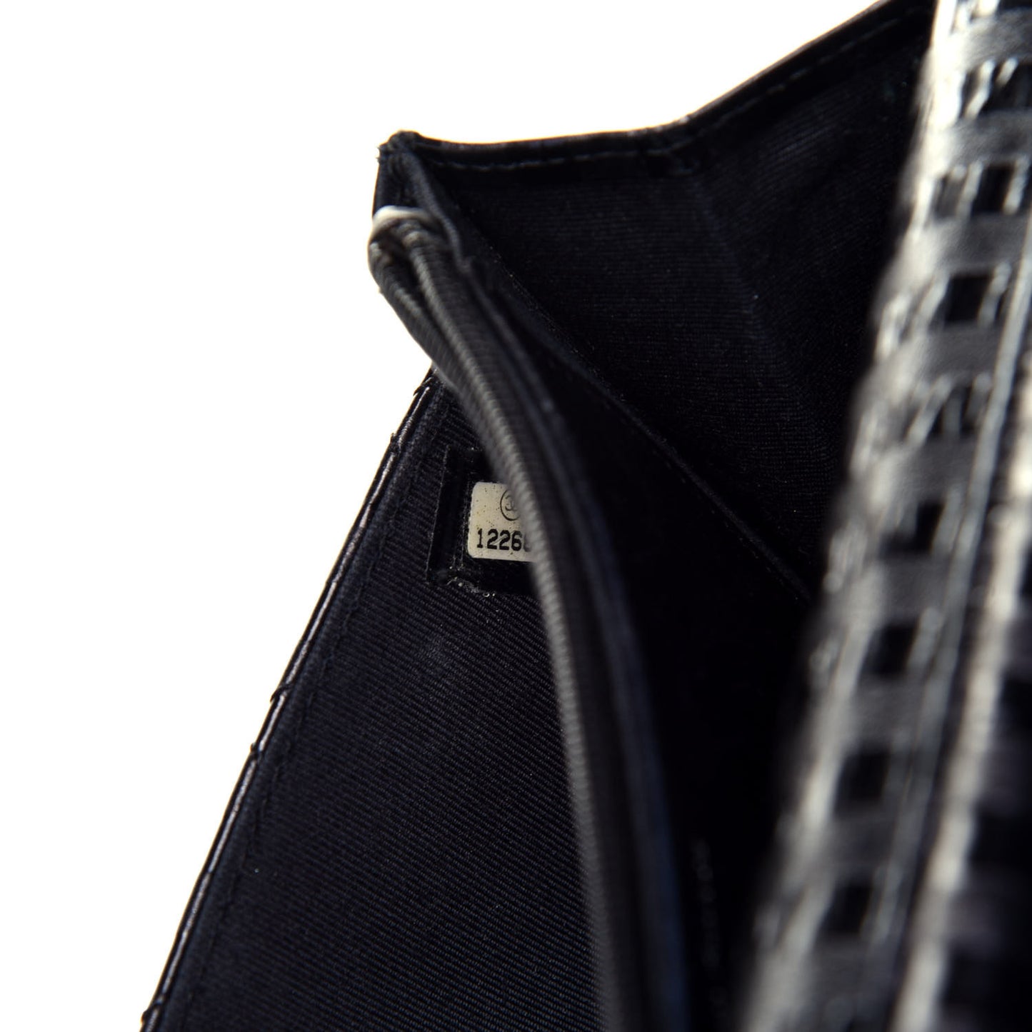 Aged Calfskin Striped Reissue Wallet On Chain WOC Black