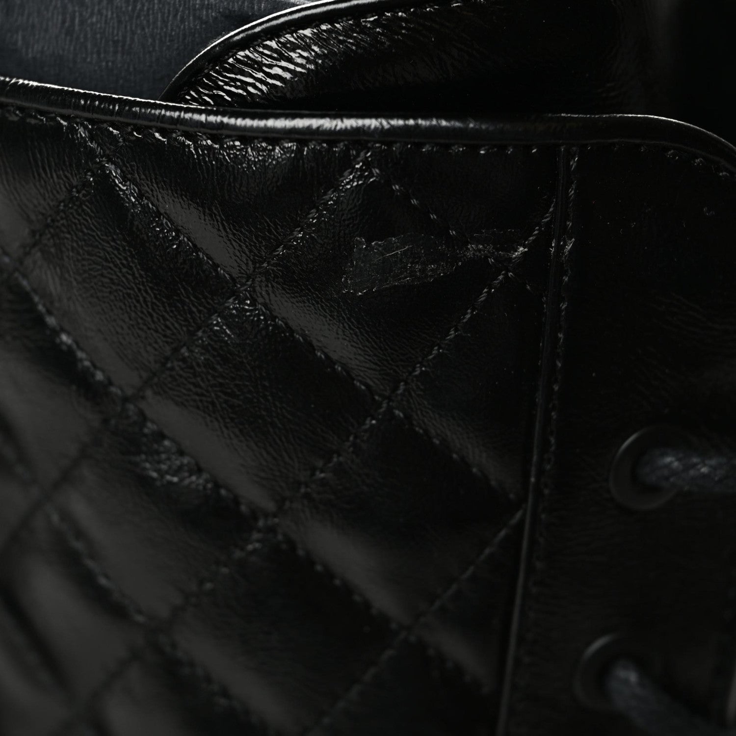 Chanel Shiny Calfskin Patent Quilted Chain Lace Up Combat Boots 40 Black 8 of 9