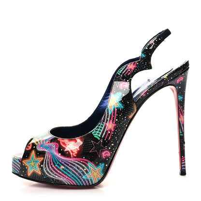 Christian Louboutin Patent Starlight Hot Chick Slingback Alta 120 Pumps 37 Multicolor 1 of 10