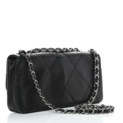 Chanel Lambskin Diamond Stitched CC East West Flap Black 4 of 16