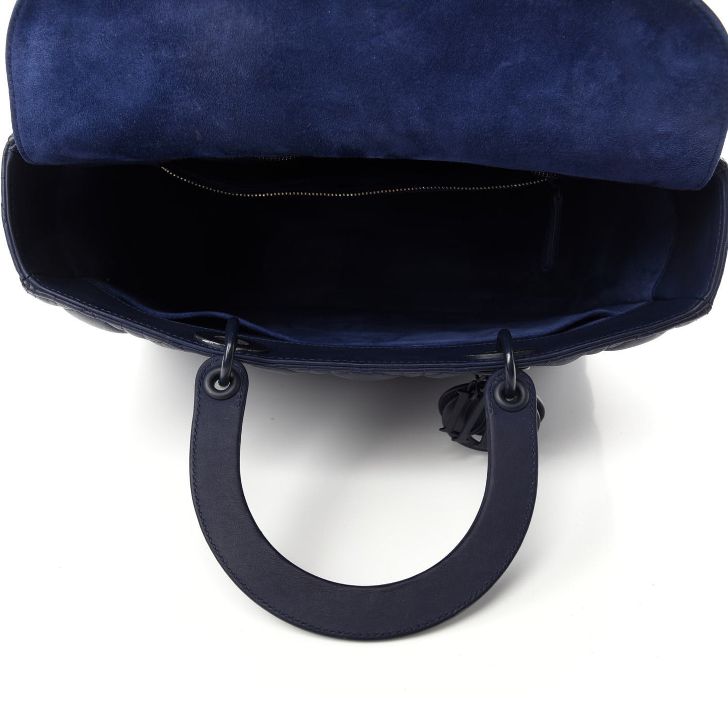 Ultra Matte Calfskin Cannage Large Lady Dior Blue