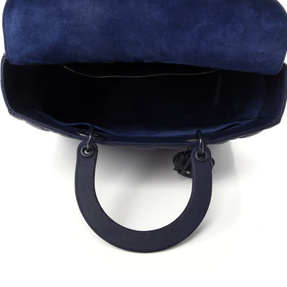 Christian Dior Ultra Matte Calfskin Cannage Large Lady Dior Blue 6 of 11