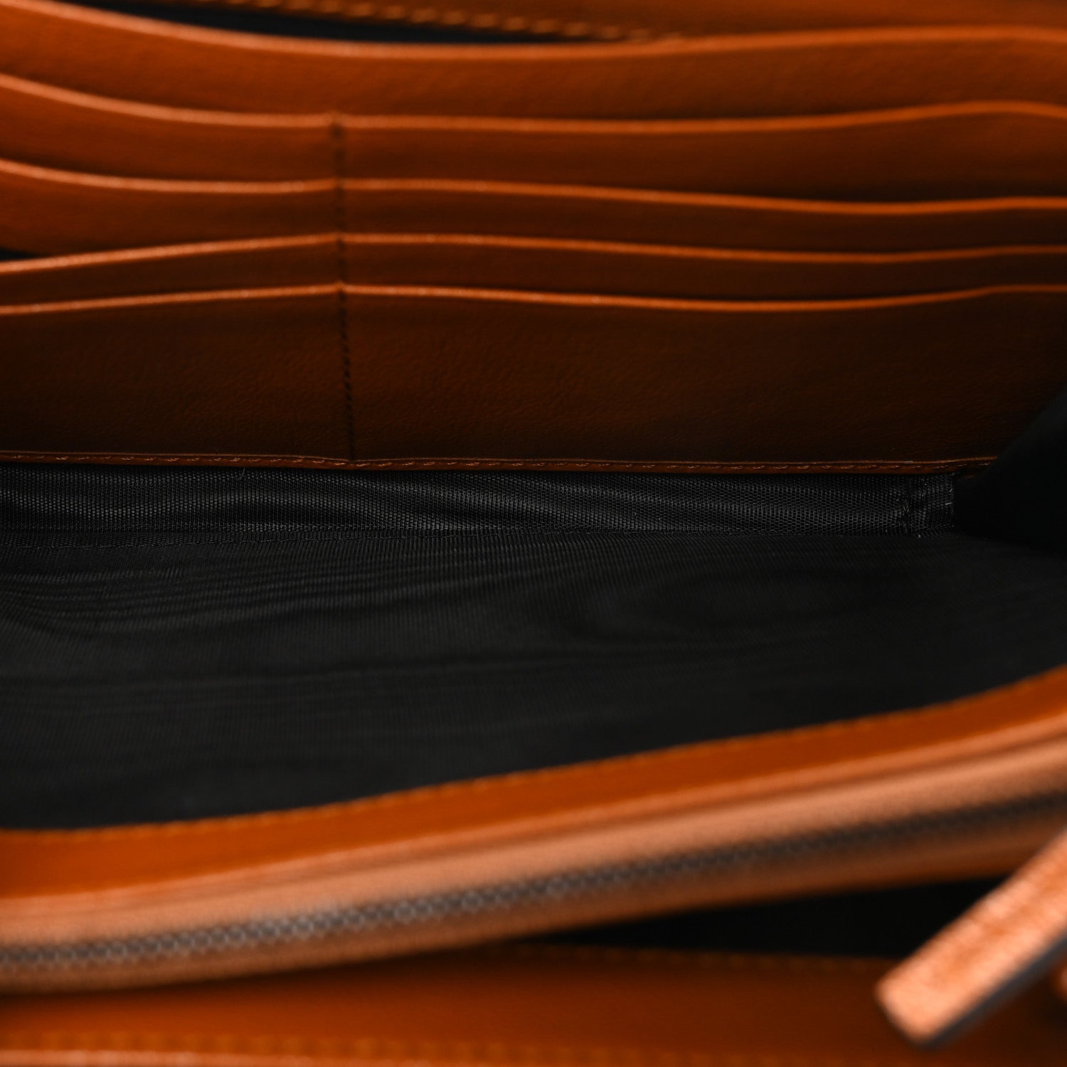 Gucci Vintage Effect Calfskin Matelasse Diagonal Torchon GG Marmont Chain Wallet Cognac 5 of 10