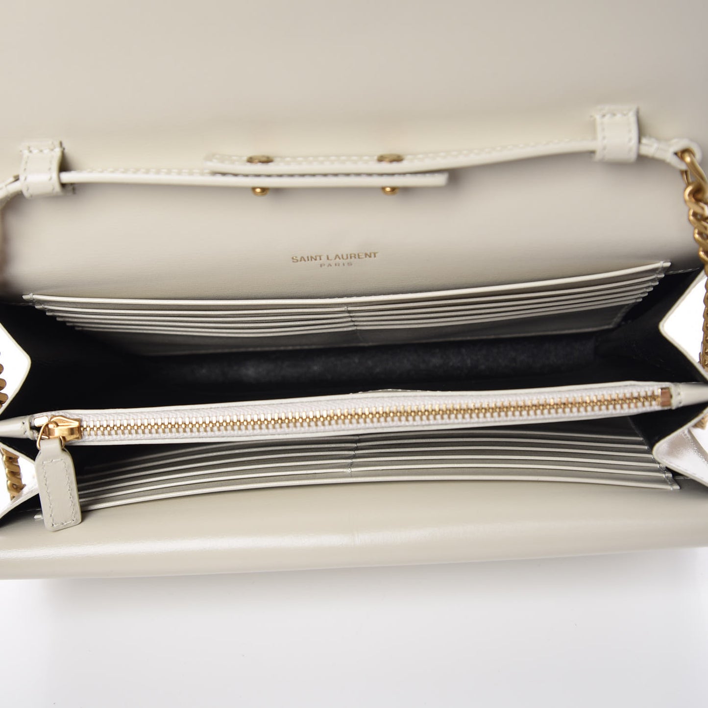 Smooth Calfskin Monogram Sulpice Chain Wallet White