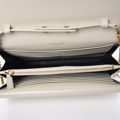 Saint Laurent Smooth Calfskin Monogram Sulpice Chain Wallet White 5 of 7