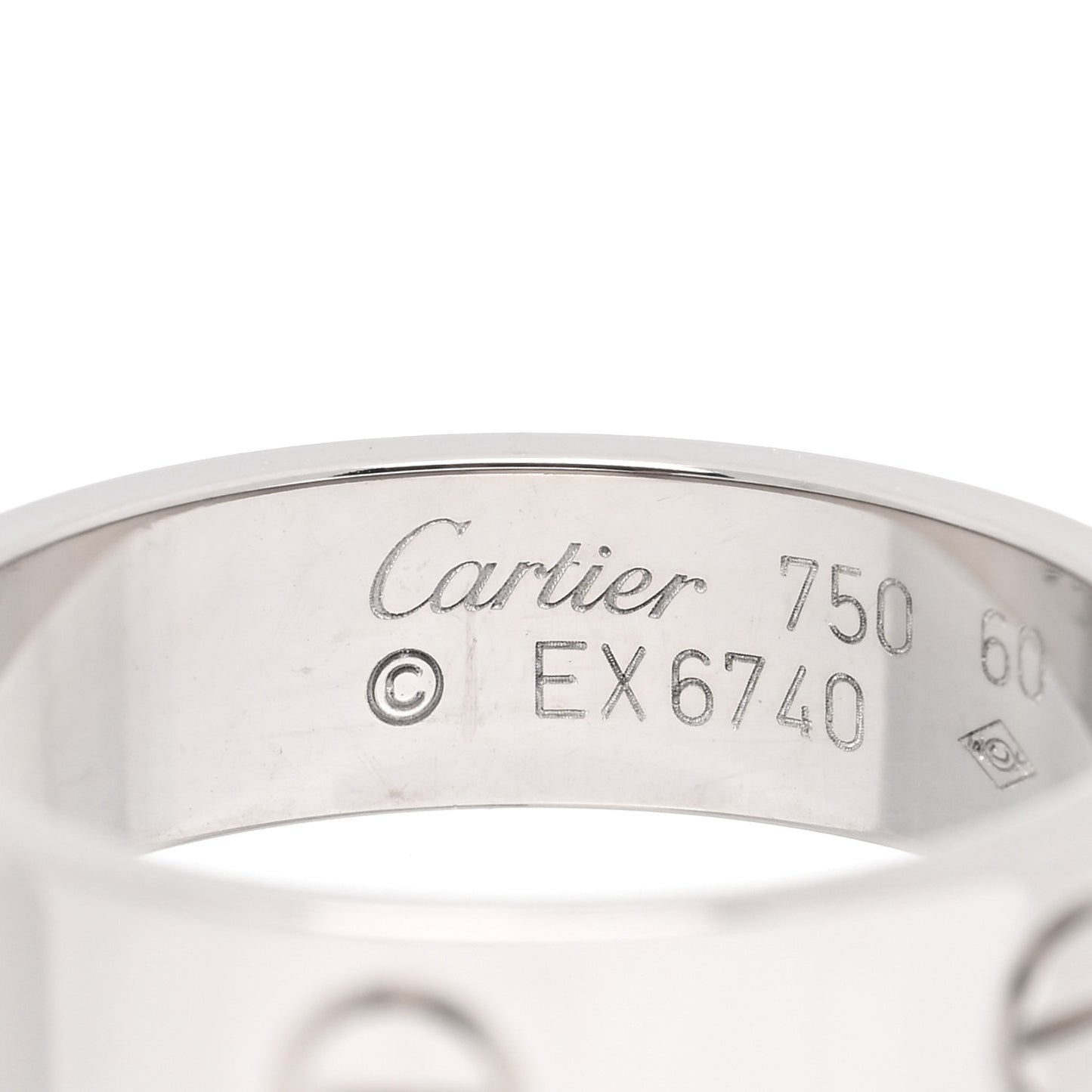 18K White Gold 5.5mm LOVE Ring 60 9.25