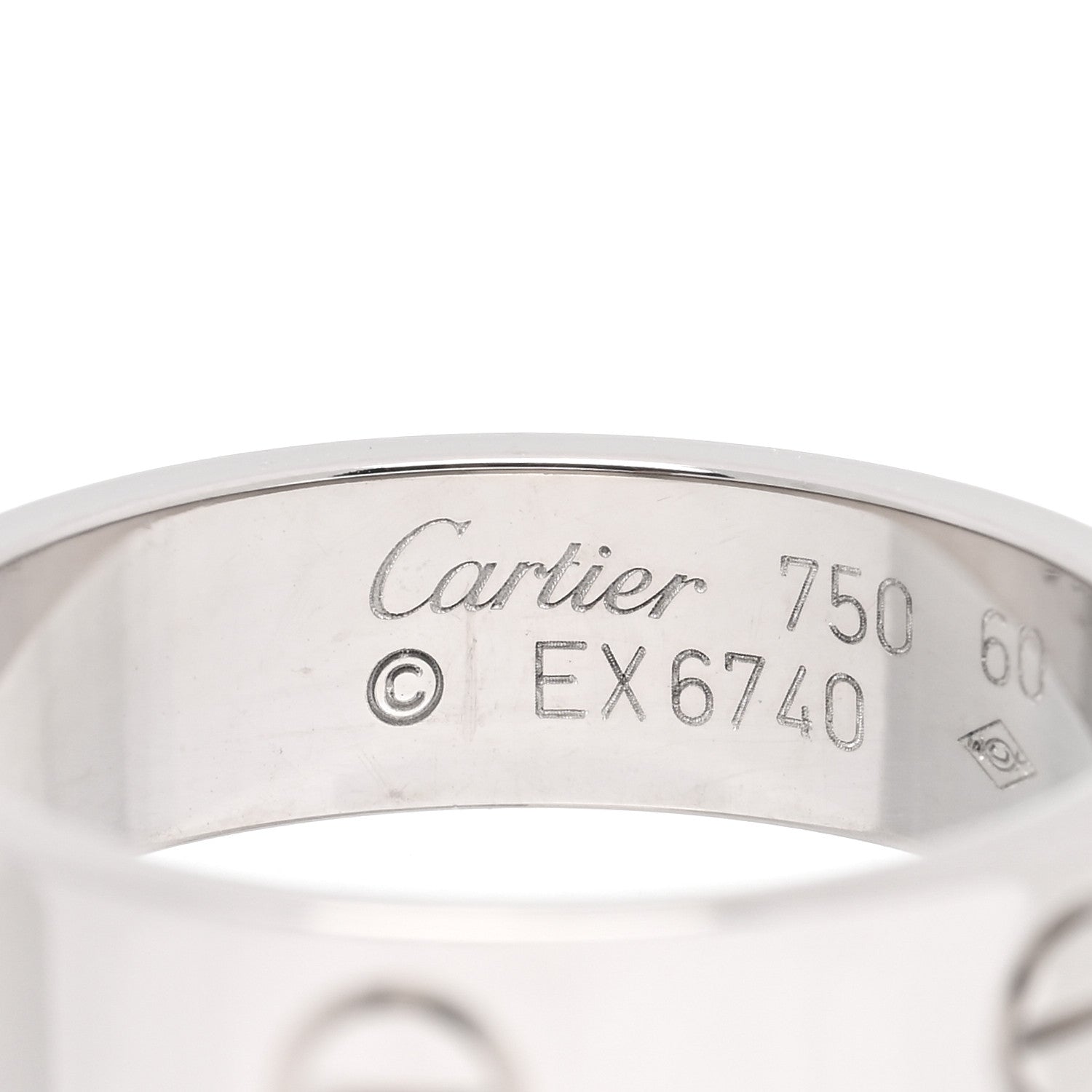 Cartier 18K White Gold 5.5mm LOVE Ring 60 9.25 4 of 5