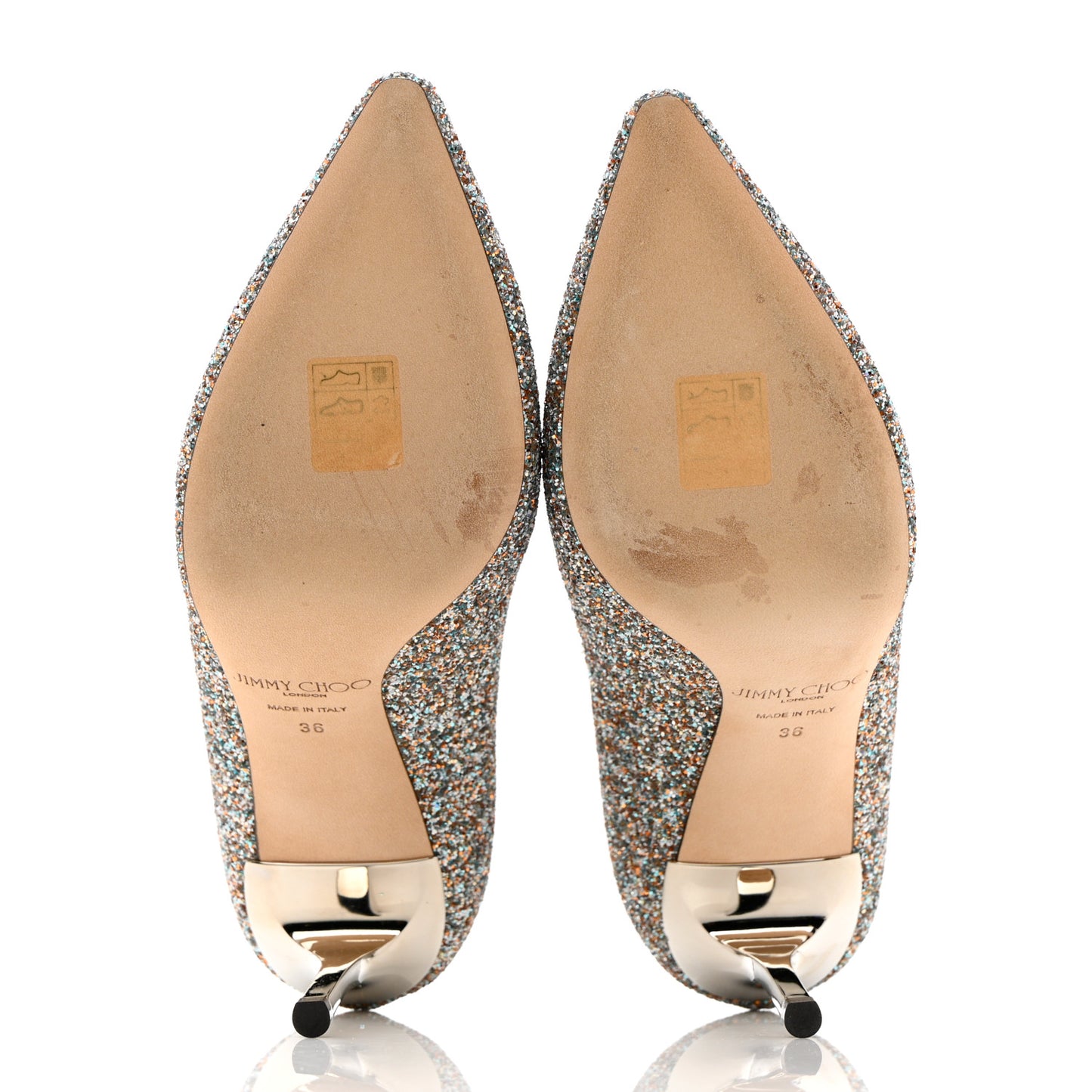 Glitter Pointy Toe Romy 85 Pumps 36 Silver Multicolor