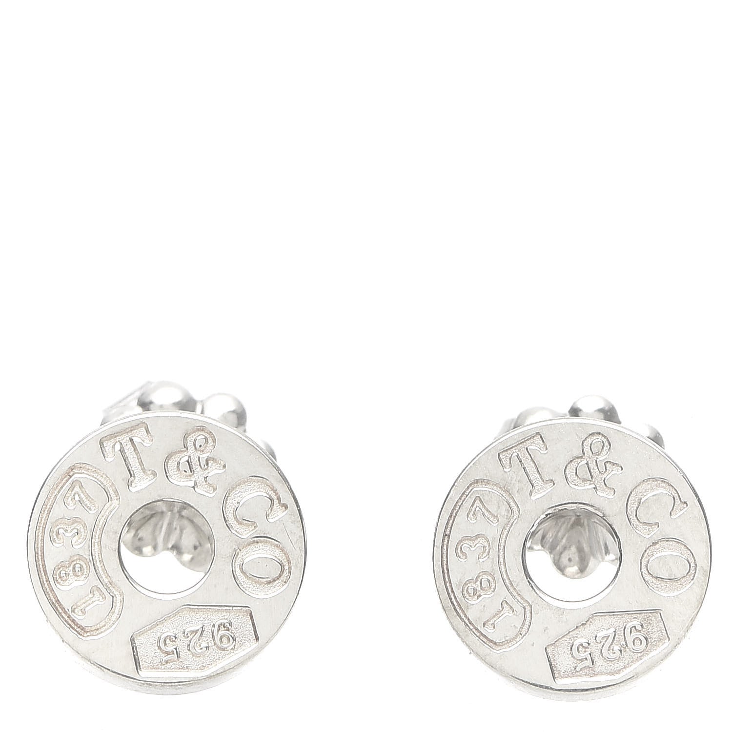 Tiffany Sterling Silver 1837 Circle Earrings 1 of 4