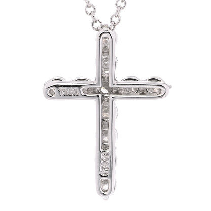 Tiffany Platinum Diamond Small Cross Pendant Necklace 3 of 6