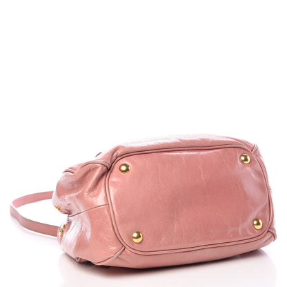 Miu Miu Vitello Shine Small Bow Shopping Tote Loto 5 of 17