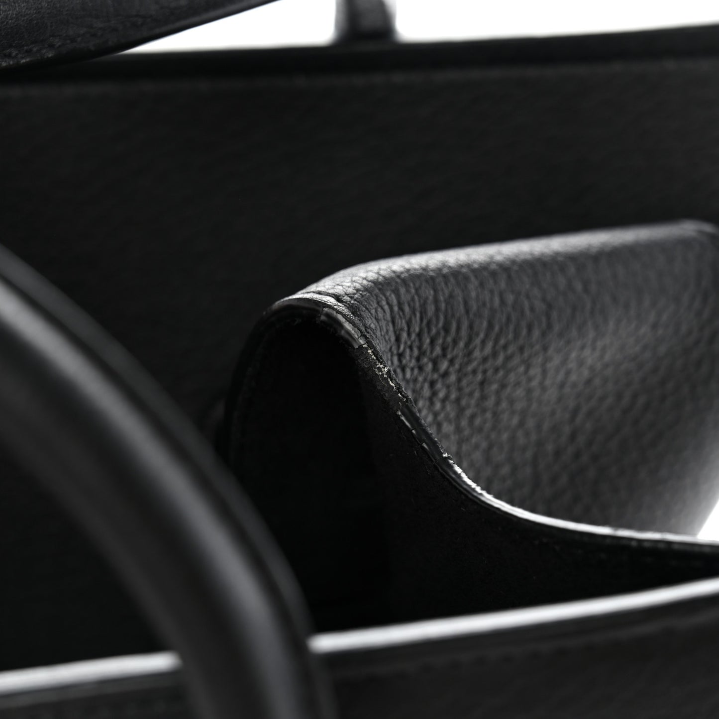 Crisped Calfskin Mini Tie Knot Tote Black