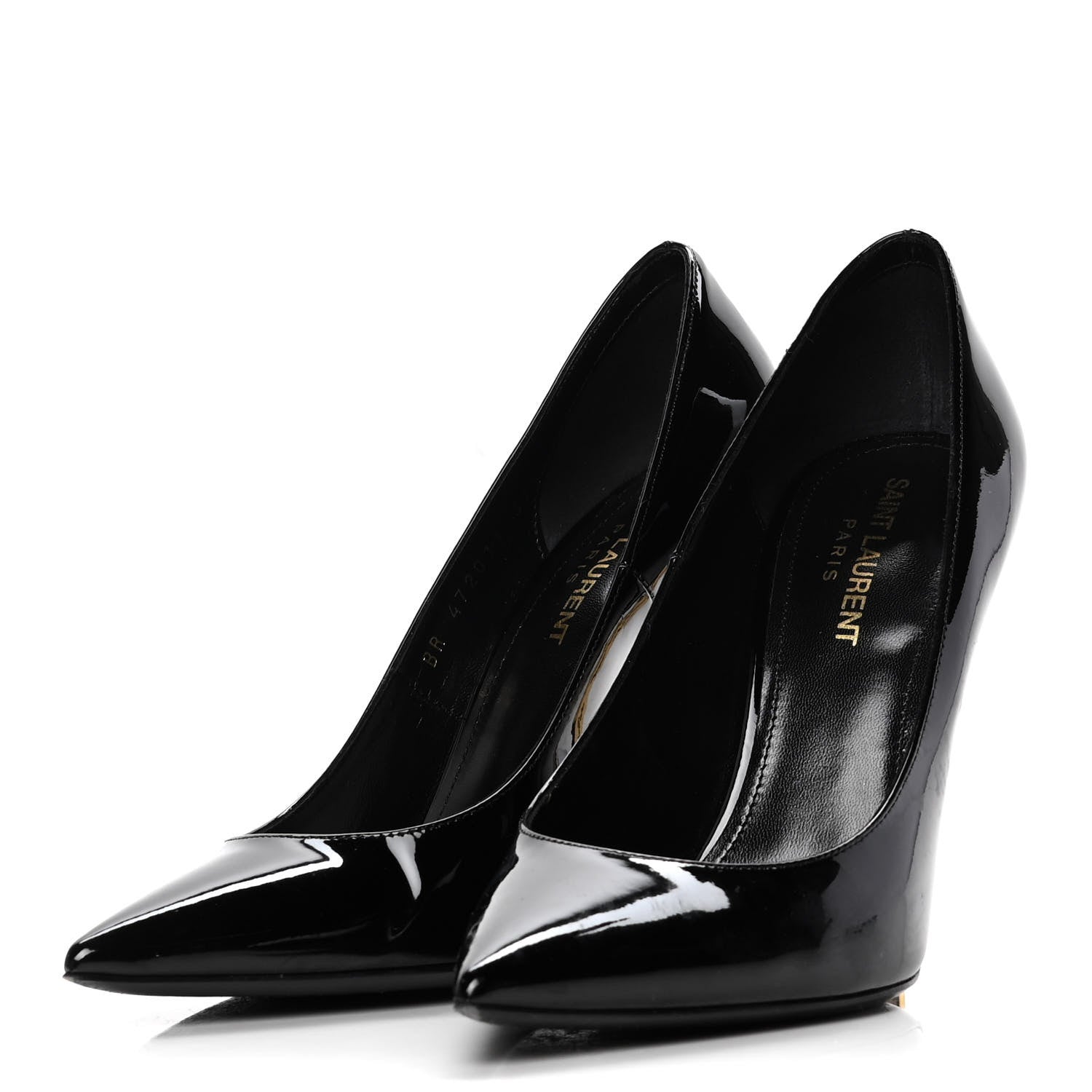 Saint Laurent Patent Opyum 110 Pumps 37.5 Black Gold 3 of 11