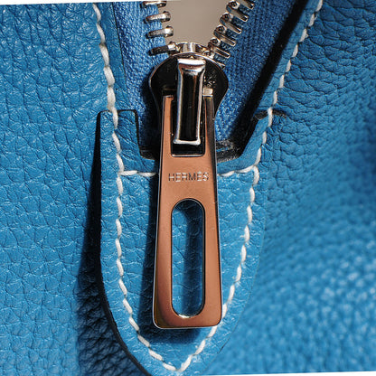 Hermes Taurillon Clemence Victoria II 35 Blue Jean 9 of 17