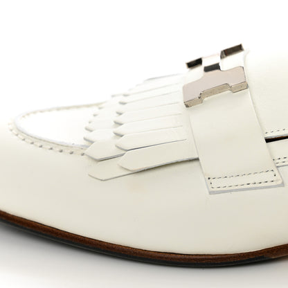 Hermes Calfskin Womens Royal Loafers 38 White 11 of 13
