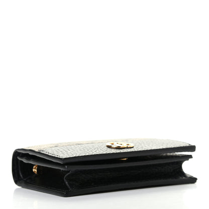 Gucci Dollar Calfskin GG Supreme Monogram GG Marmont Card Case Black Beige Ebony 4 of 7