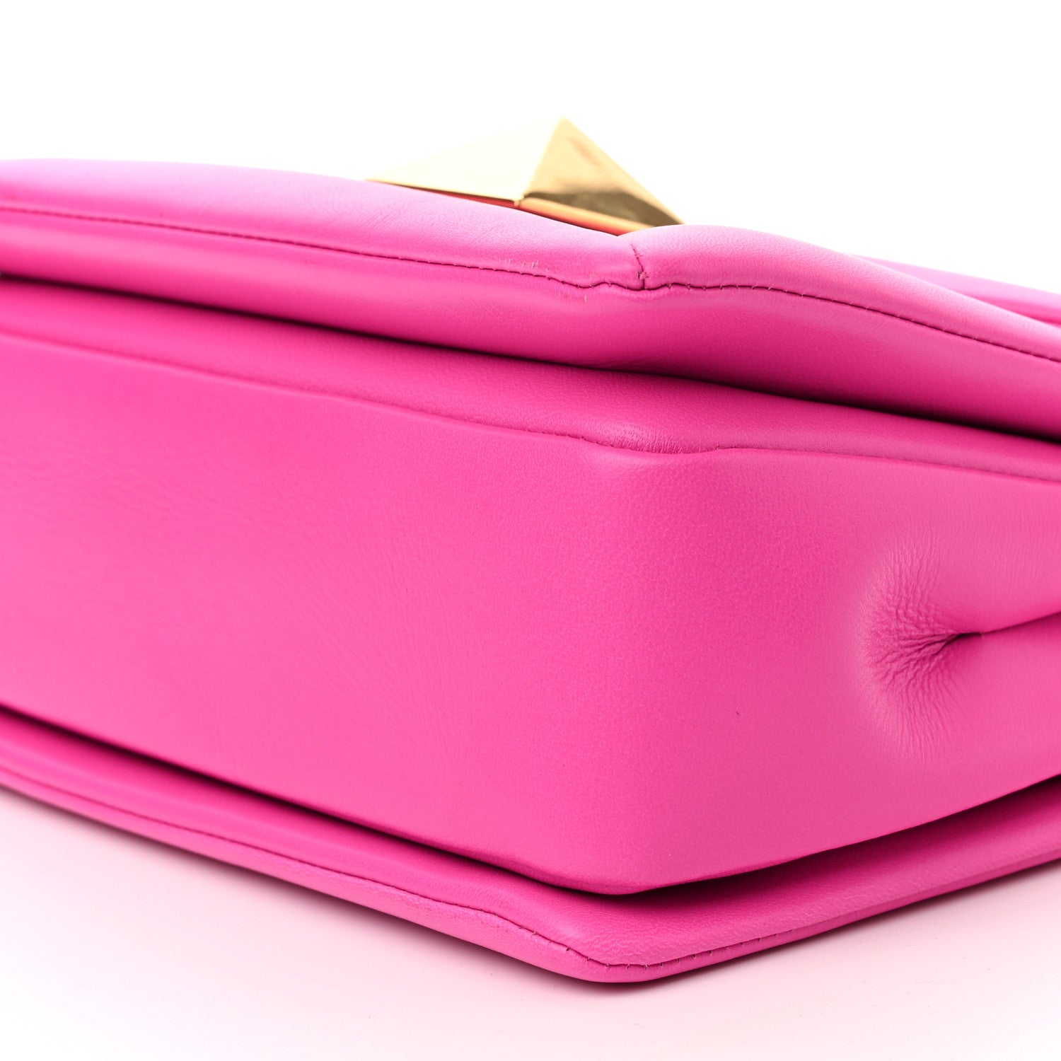 Valentino Garavani Nappa One Stud Chain Clutch Pink PP 9 of 10