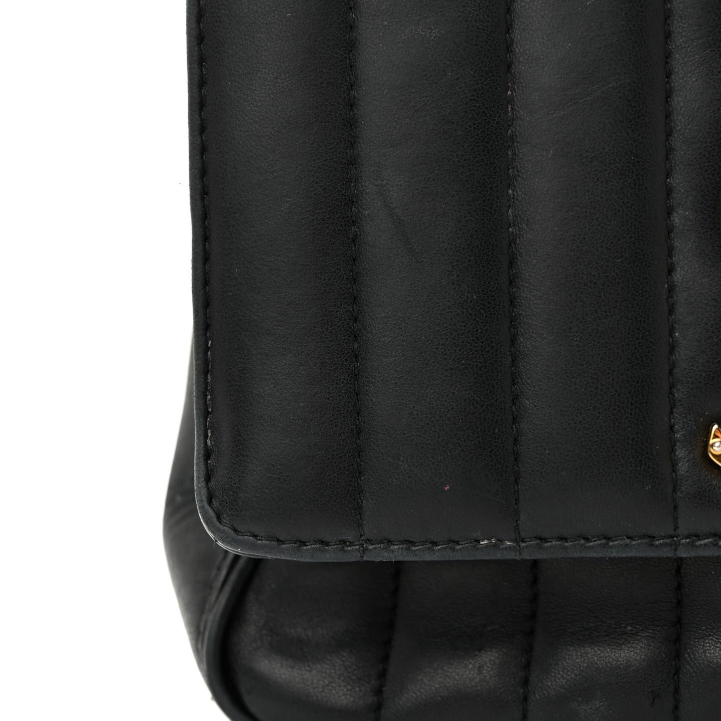 Lambskin Matelasse Monogram Medium Vicky Chain Bag Black
