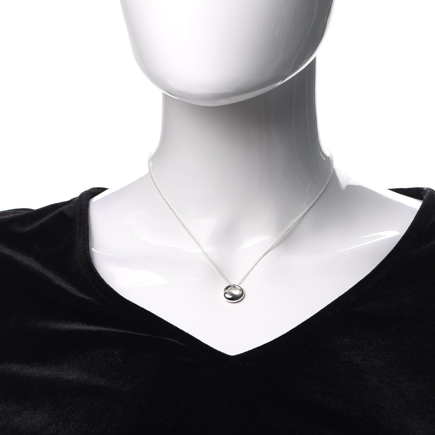 Tiffany Sterling Silver 12mm Elsa Peretti Eternal Circle Pendant Necklace 2 of 5