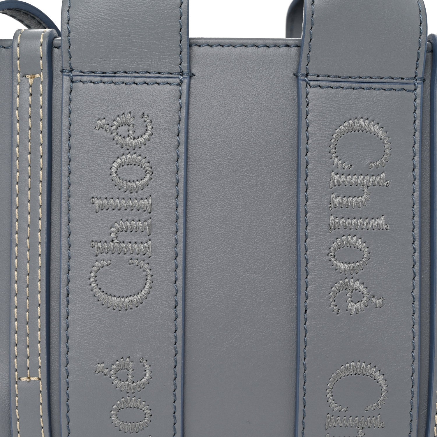 Chloe Calfskin Mini Woody Ribbon Tote Storm Blue 8 of 11