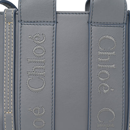 Chloe Calfskin Mini Woody Ribbon Tote Storm Blue 8 of 11