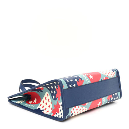 Gucci Coated Canvas Strawberry Stars Childrens Tote Red White Blue 4 of 10