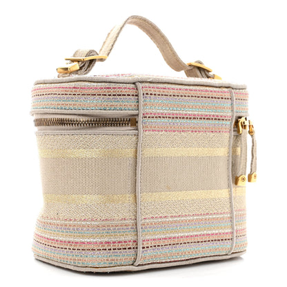 Christian Dior Canvas Embroidered Stripes Diortravel Vanity Case Multicolor 3 of 10
