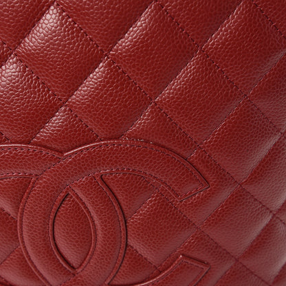 Chanel Caviar Quilted Petit Shopping Tote PST Dark Red 8 of 8
