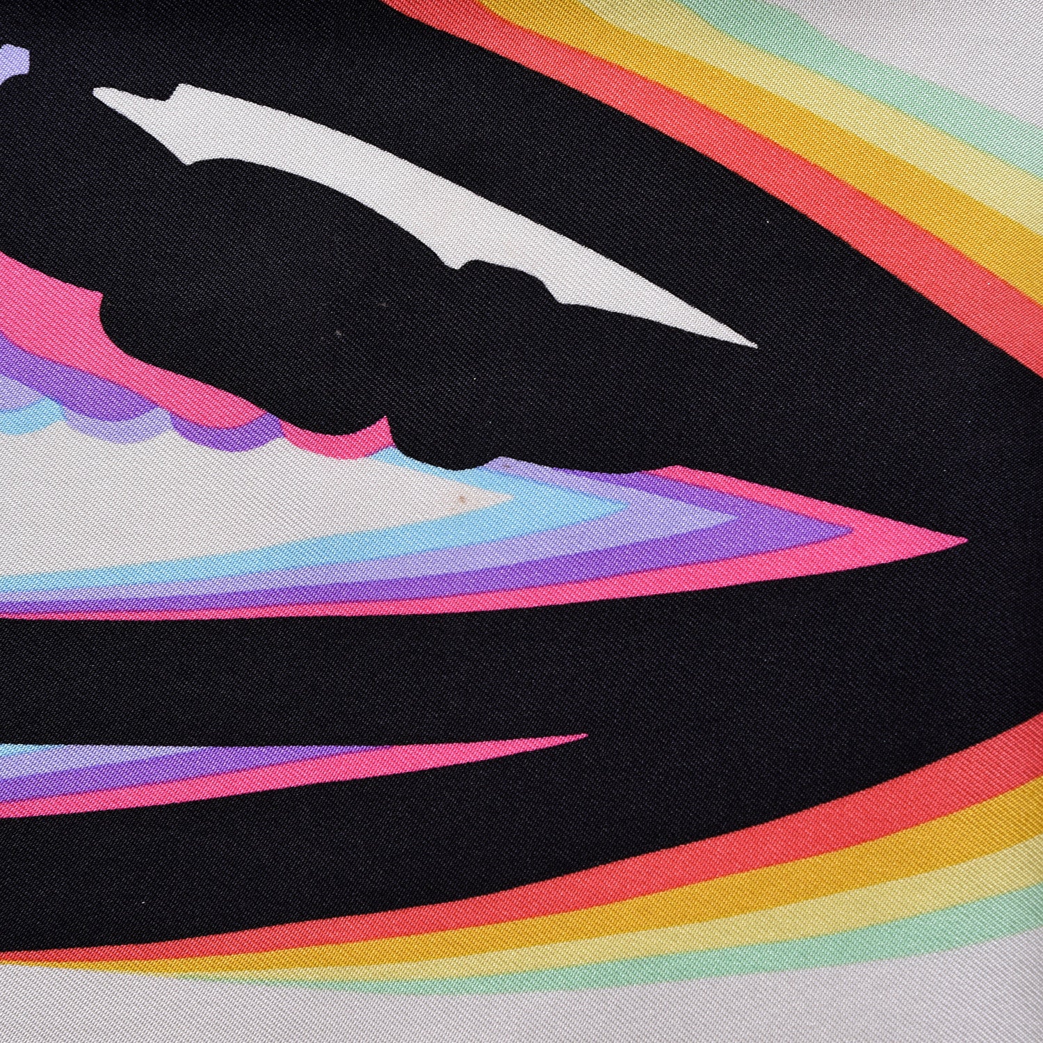 Hermes Silk Brides De Gala Shadow Scarf 90 Creme Black Rose Fluo 2 of 6
