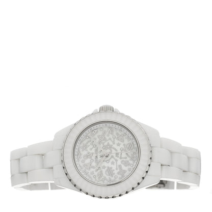 Chanel Stainless Steel Ceramic Diamond 33mm J12 Limited Edition Quartz Watch White 2 of 5