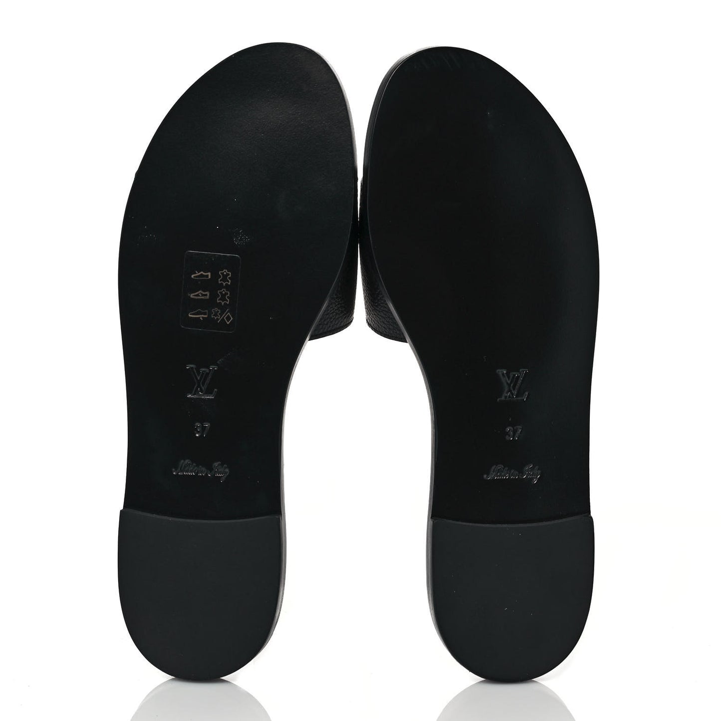 Calfskin Lock It Flat Mule 37 Black