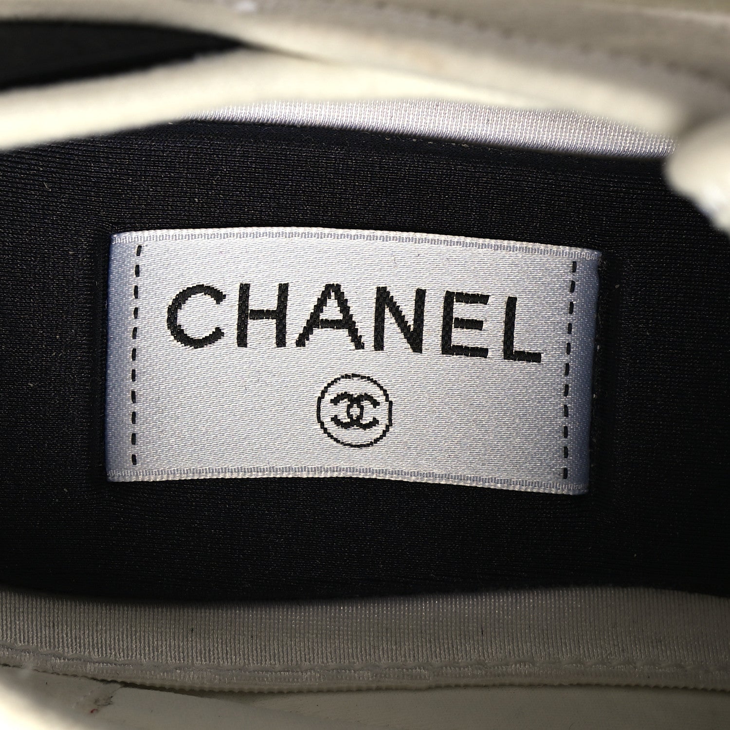 Chanel Velvet Calfskin Mixed Fibers CC Sneakers 39.5 Ivory Black 8 of 8