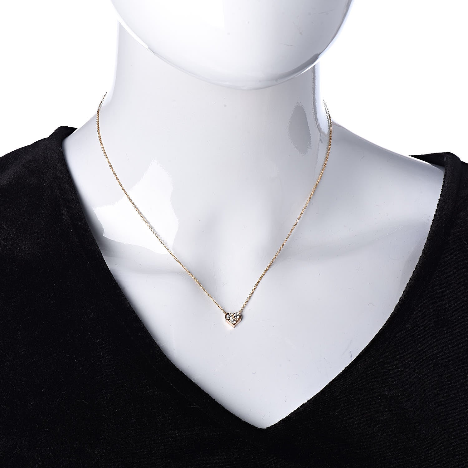 Tiffany 18K Rose Gold Diamond Heart Pendant Necklace 2 of 6