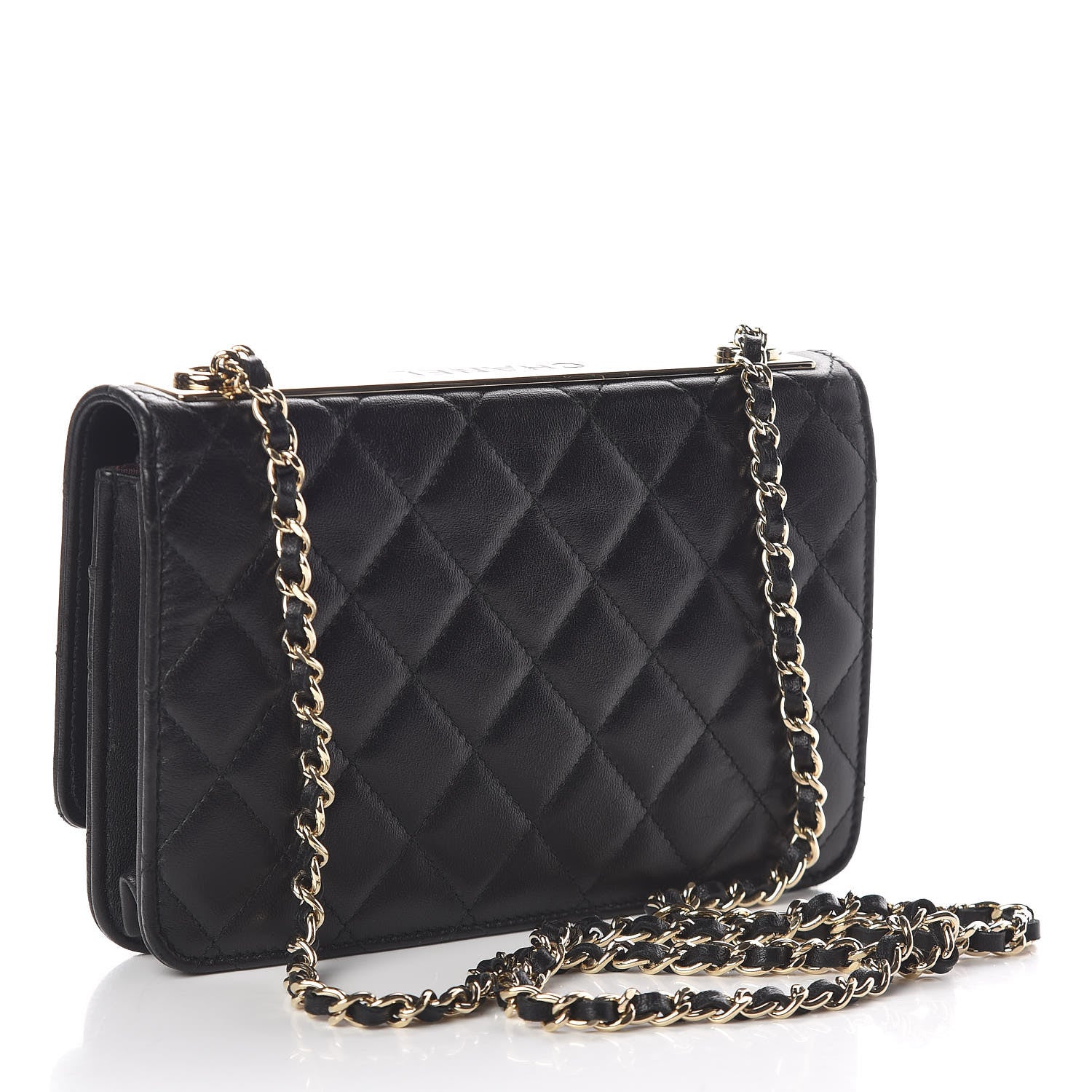 Chanel Lambskin Quilted Trendy CC Wallet On Chain WOC Black 3 of 12