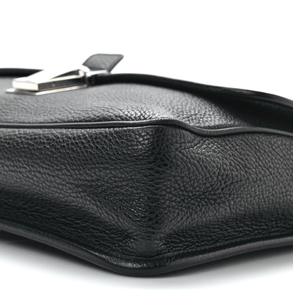 Prada Vitello Daino Flat Flap Messenger Bag Black 9 of 11