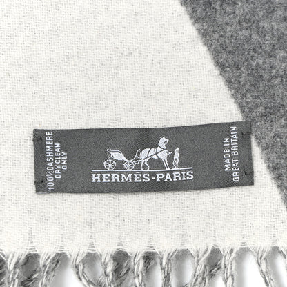 Hermes Cashmere Casaque Optique Muffler Ivorie Flanelle 3 of 4