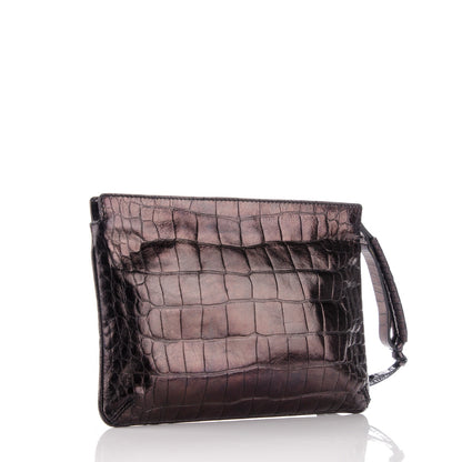 Givenchy Calfskin Crocodile Embossed Pouch Black 3 of 7