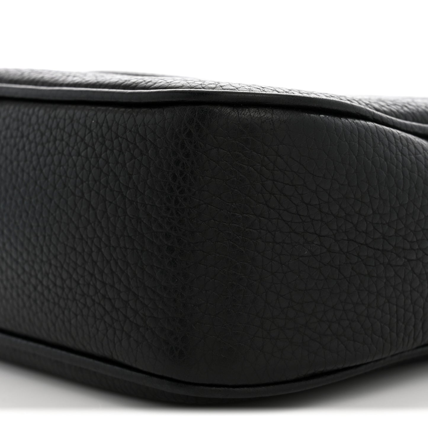 Pebbled Calfskin Small Soho Disco Bag Black