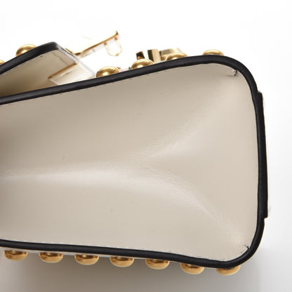 Gucci Calfskin Floral Embroidered Small Padlock Shoulder Bag White 11 of 18