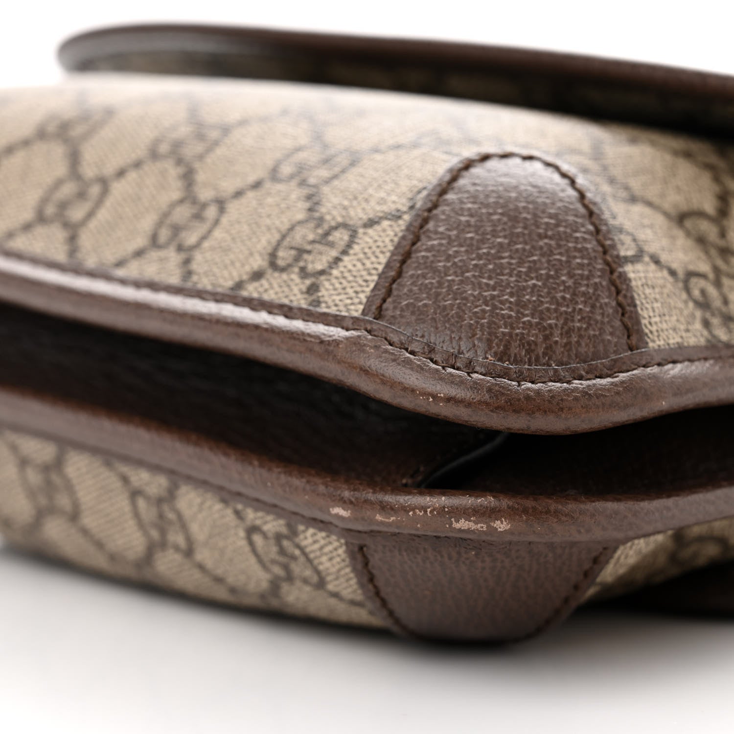 Gucci GG Supreme Monogram Web Small Neo Vintage Double Flap Messenger Bag Beige New Acero 9 of 9