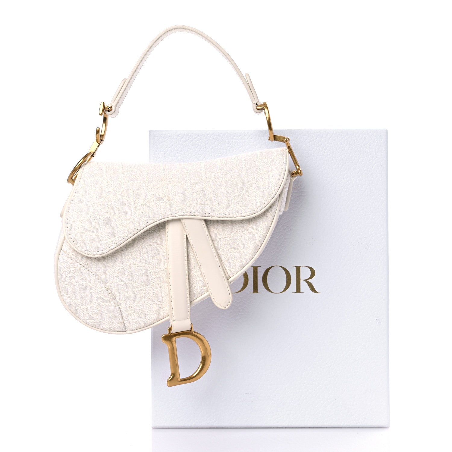Christian Dior Oblique Mini Saddle Bag White 11 of 11