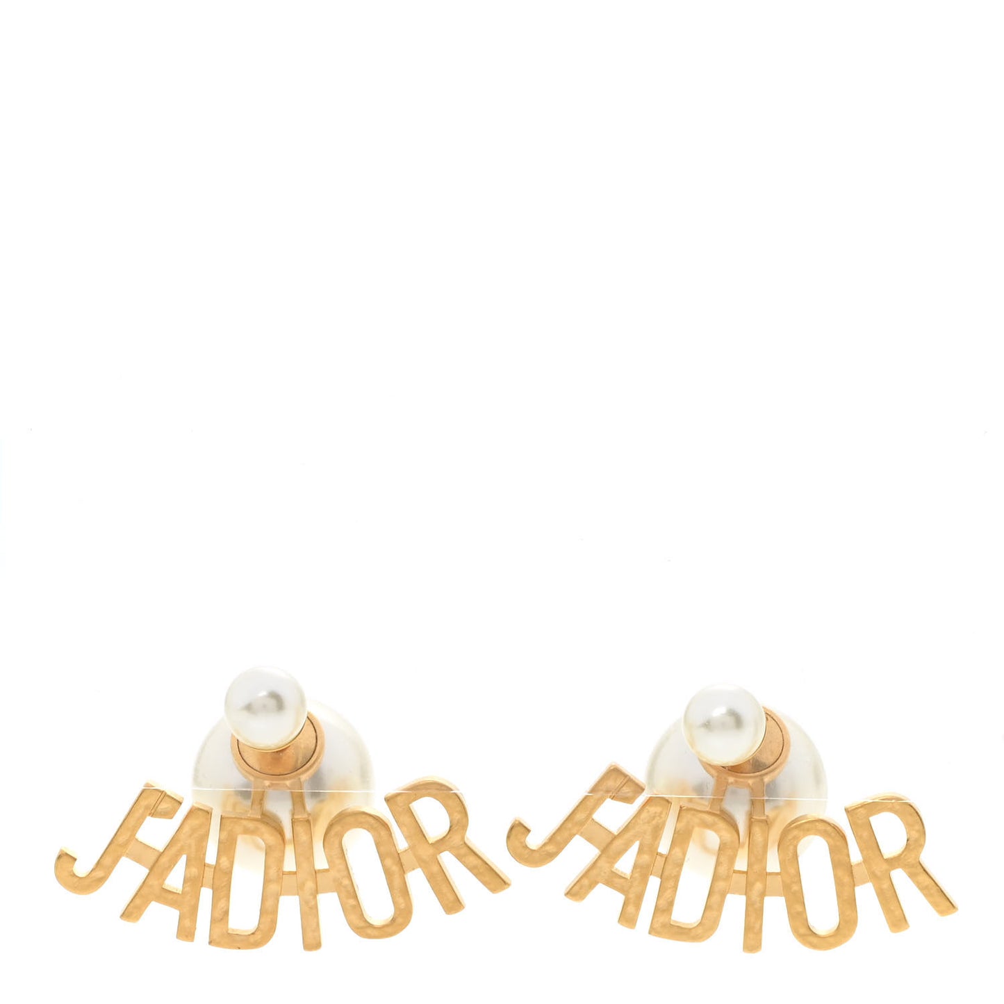 Metal Pearl J'Adior Tribal Earrings Gold