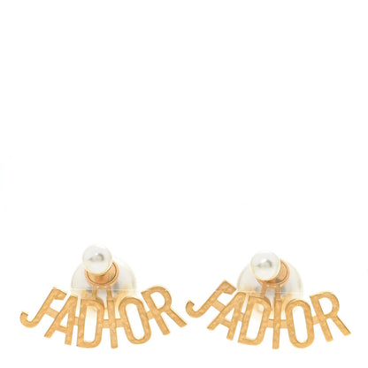 Christian Dior Metal Pearl J'Adior Tribal Earrings Gold 1 of 5