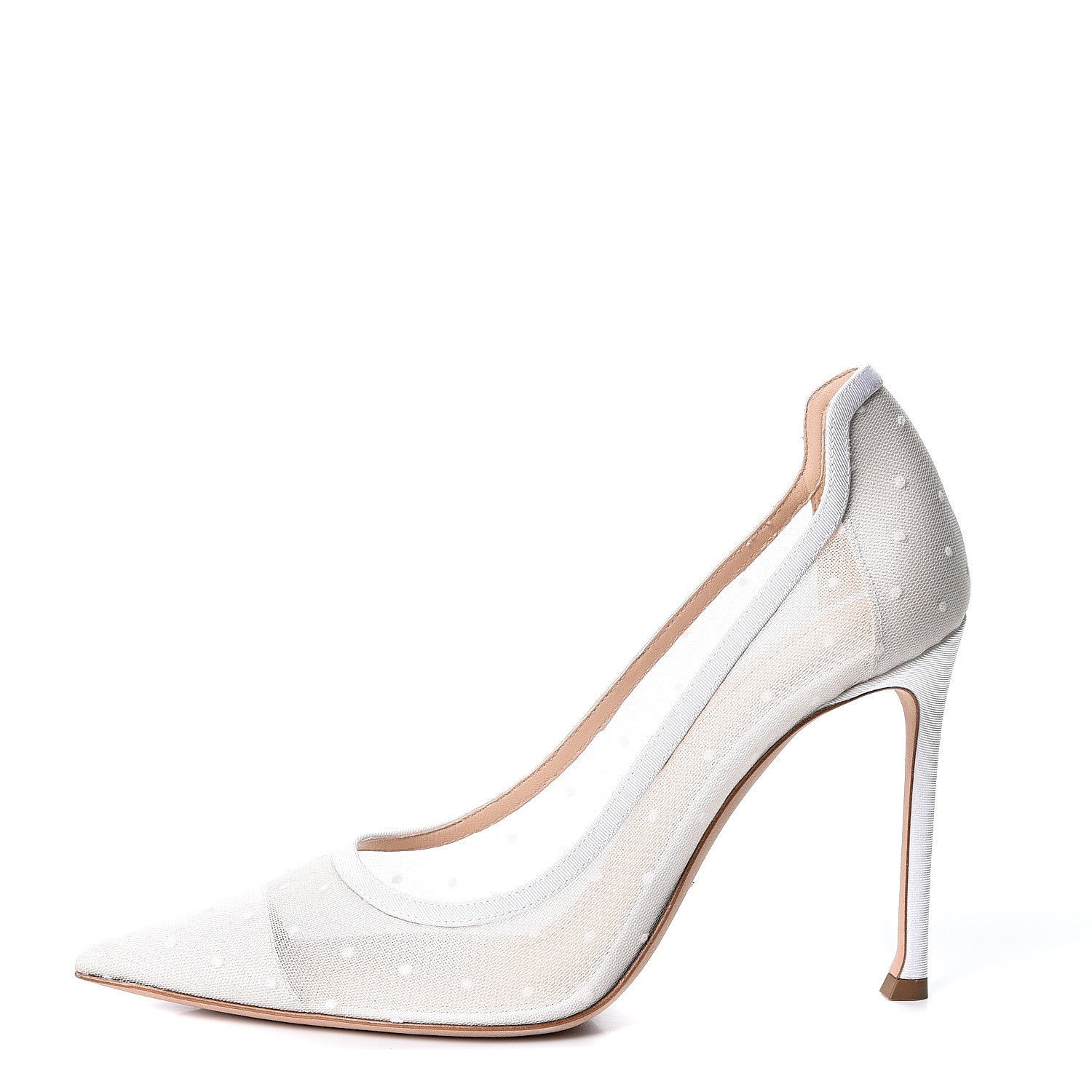 Christian Dior Mesh Plumetis Tulle D-Moi Pumps 38.5 White 1 of 9