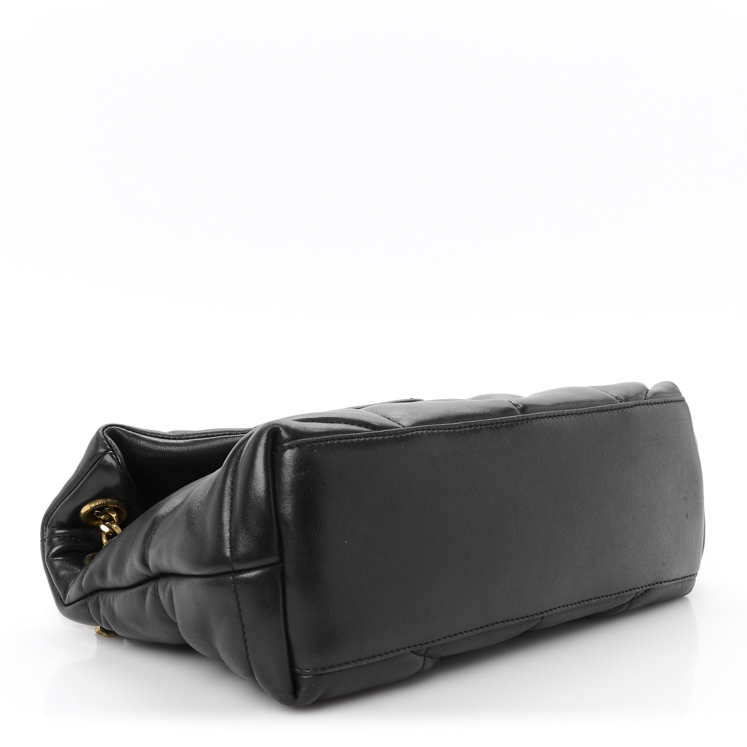 Saint Laurent Lambskin Quilted Small Loulou Puffer Monogram Chain Satchel Black 4 of 11